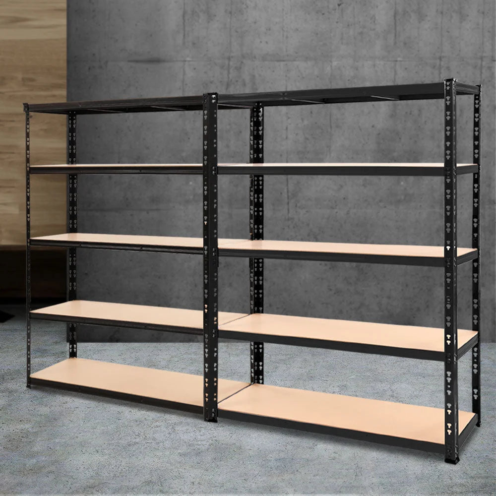 Black steel 2 4mx1 rack with garage shelving warehouse pallet
