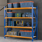Blue steel 2m garage shelving rack with warehouse rack shelves and cross braces