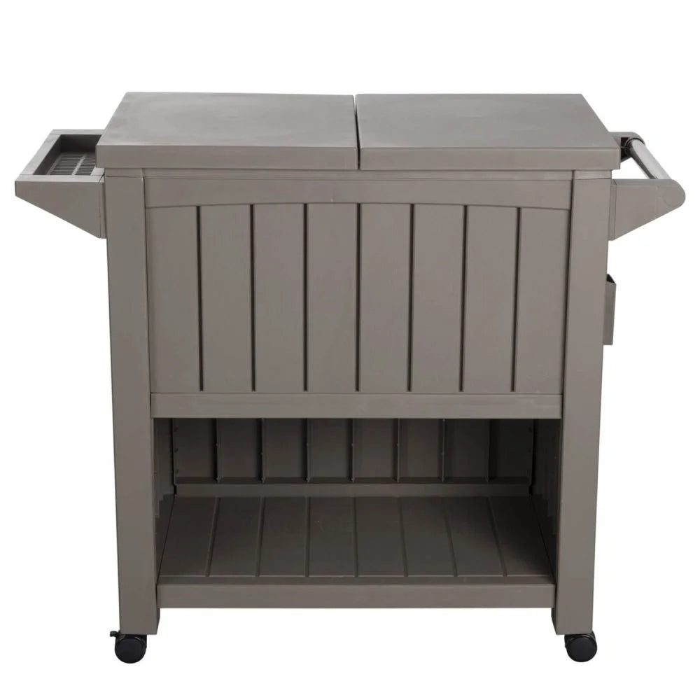 Garden Bar Serving Cart with Cooler - Taupe - Furniture