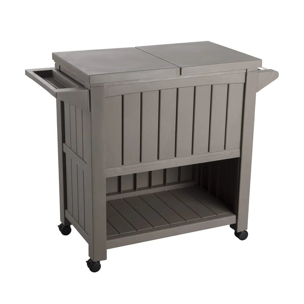 Garden Bar Serving Cart with Cooler - Taupe - Furniture