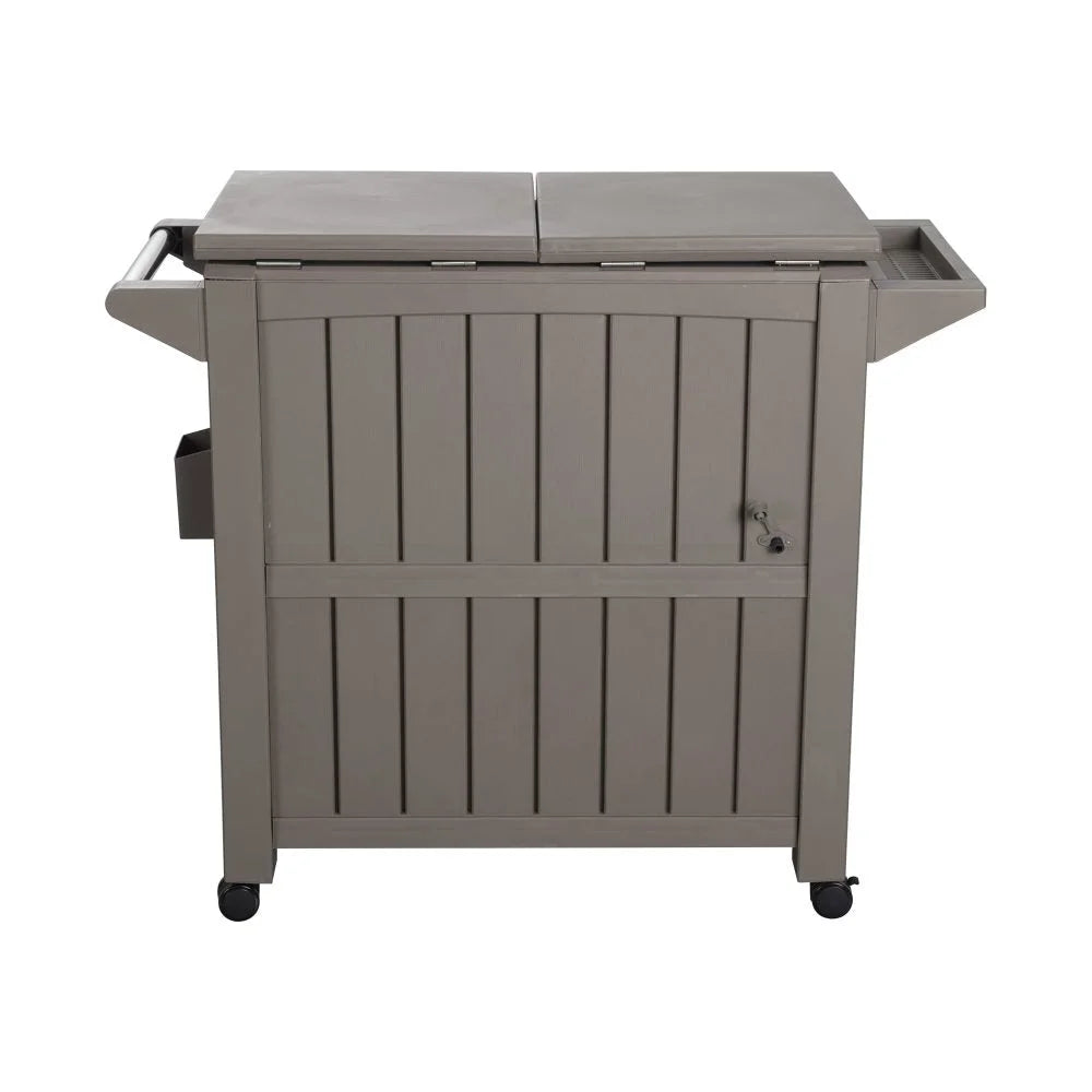 Garden Bar Serving Cart with Cooler - Taupe - Furniture