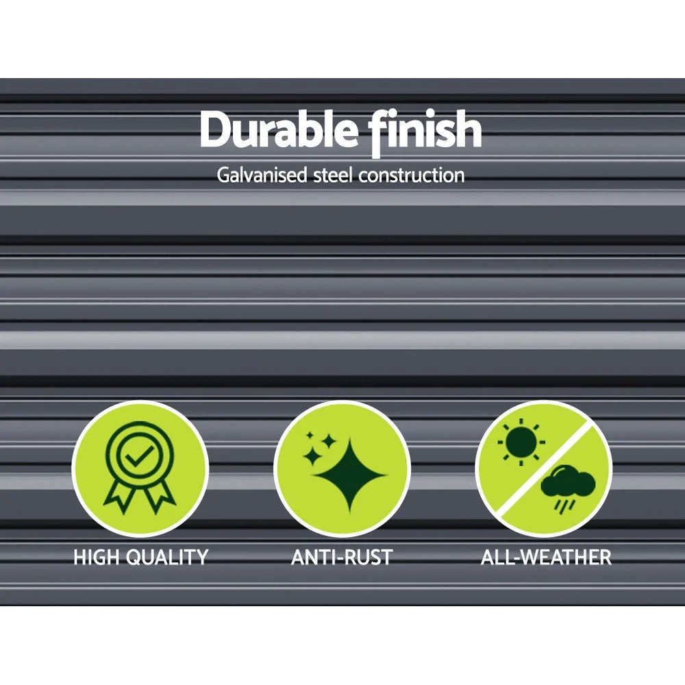 Garden Bed 240X80X77CM Galvanised Raised Steel Instant