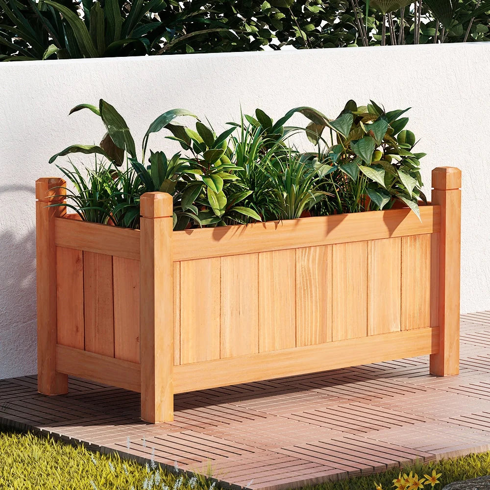 Wooden 60x30x33cm bed planter box with raised container growing greenfingers