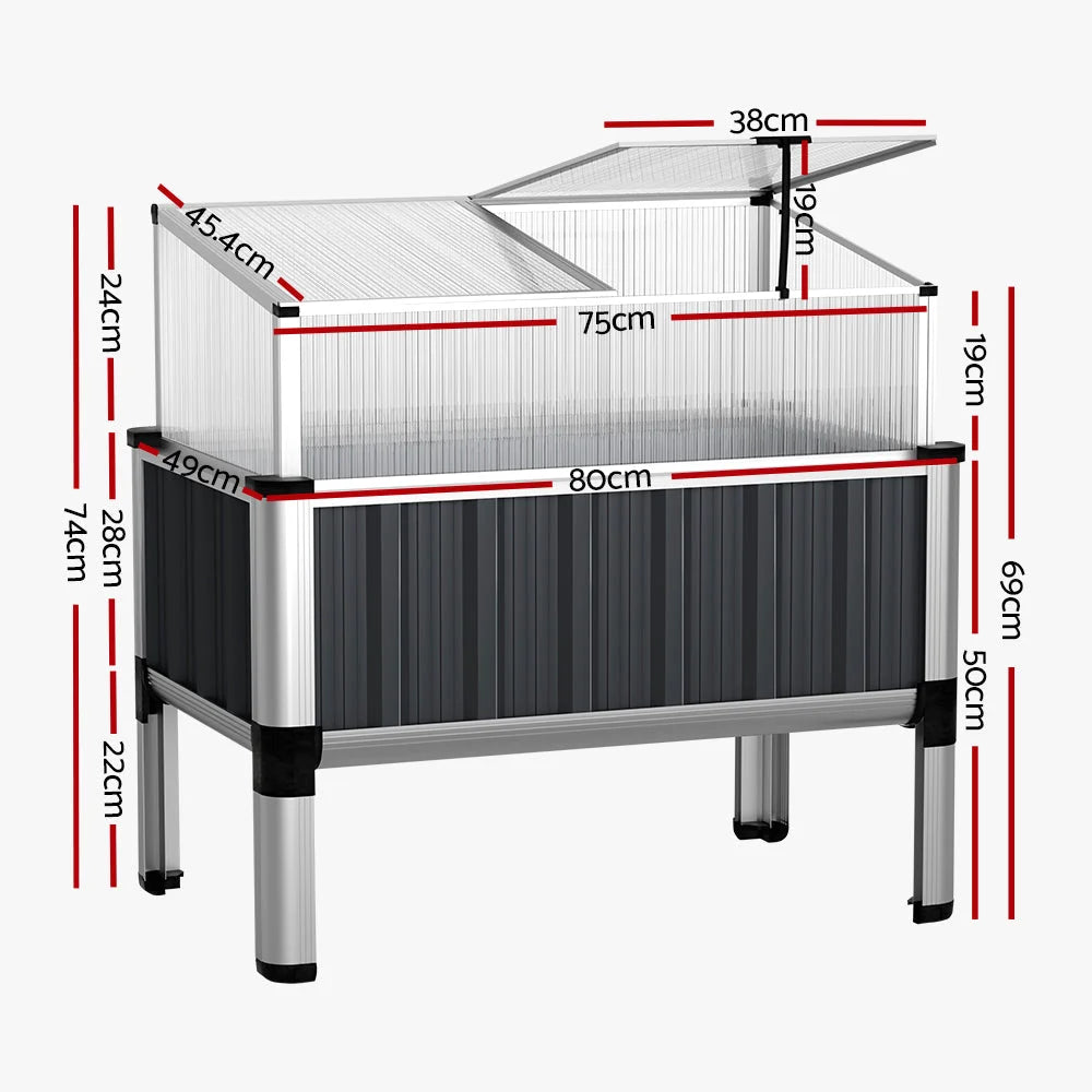 Garden Bed 80x49x74cm Greenhouse Planter Box Raised