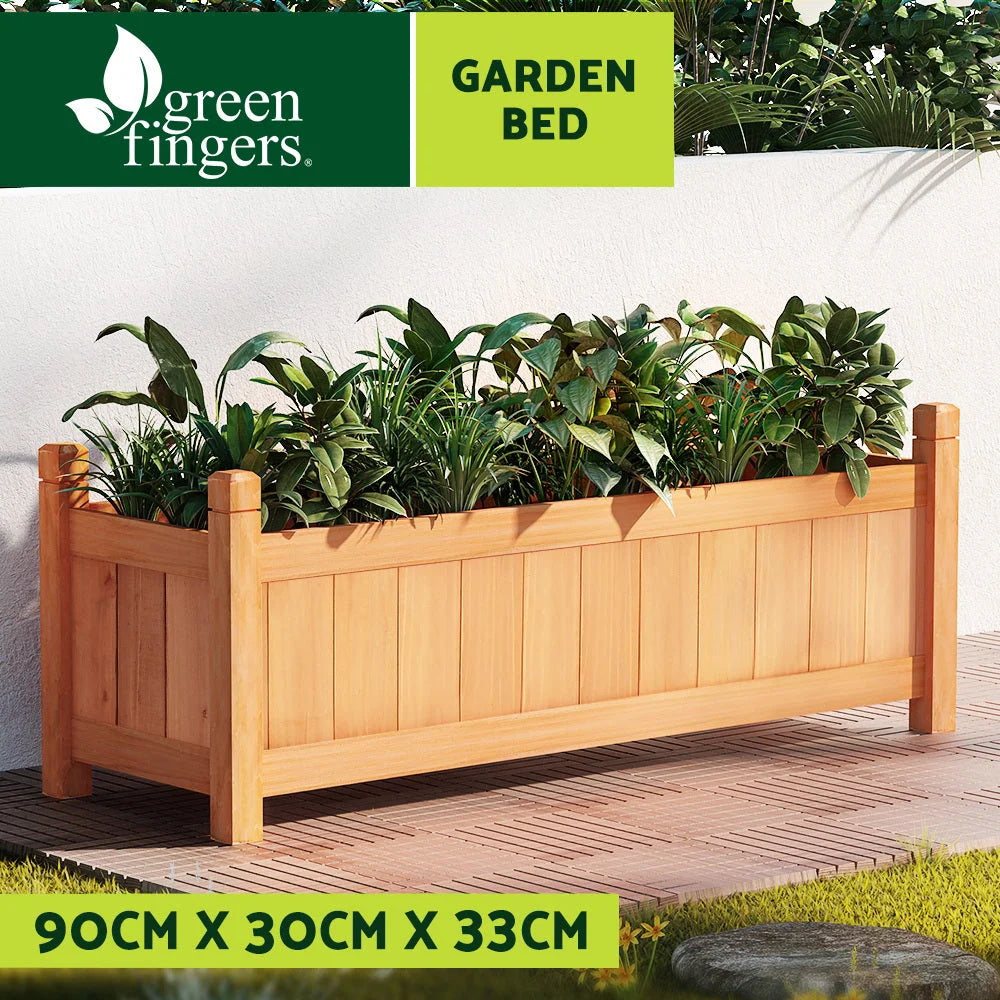 Garden Bed 90x30x33cm Wooden Planter Box Raised Container