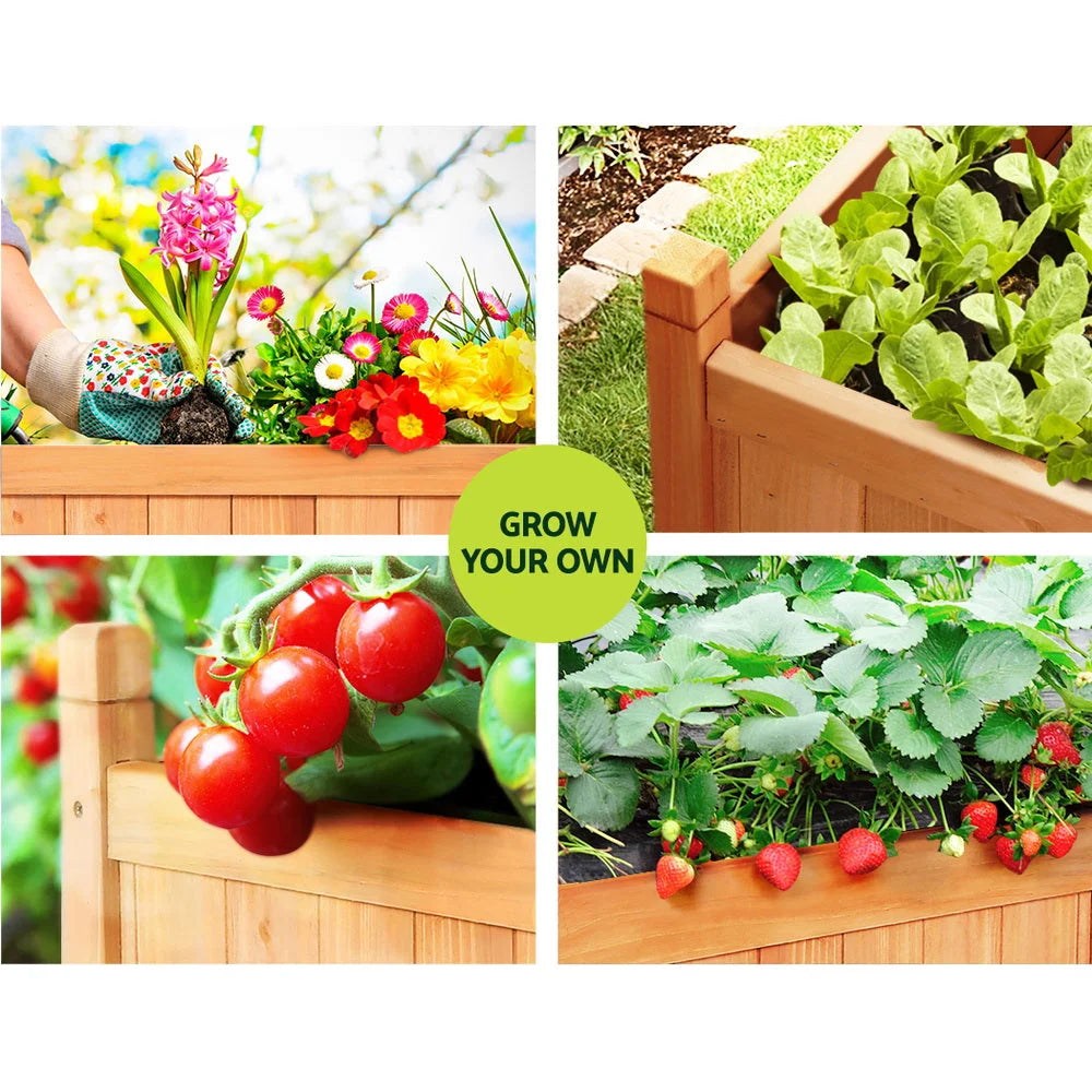 Garden Bed 90x30x33cm Wooden Planter Box Raised Container