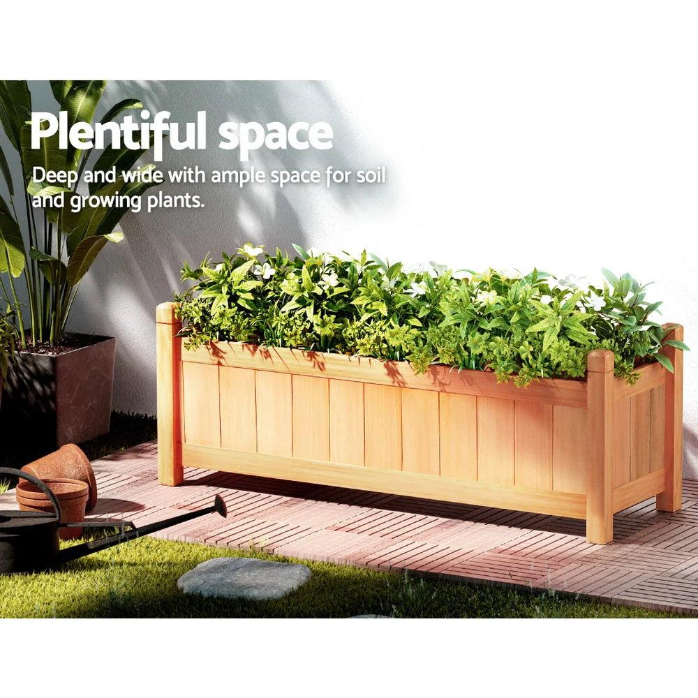 Garden Bed 90x30x33cm Wooden Planter Box Raised Container