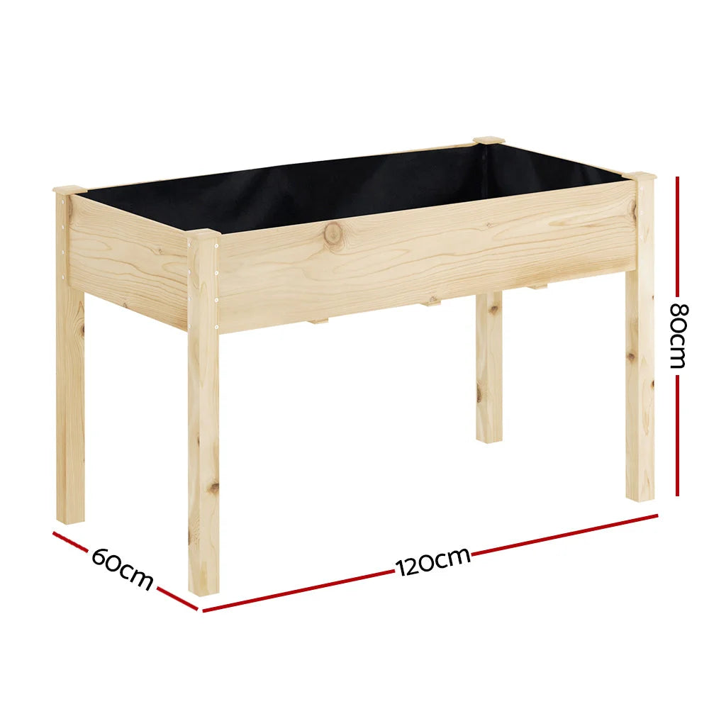 Wooden raised garden bed with oval raised bed shape for garden planting