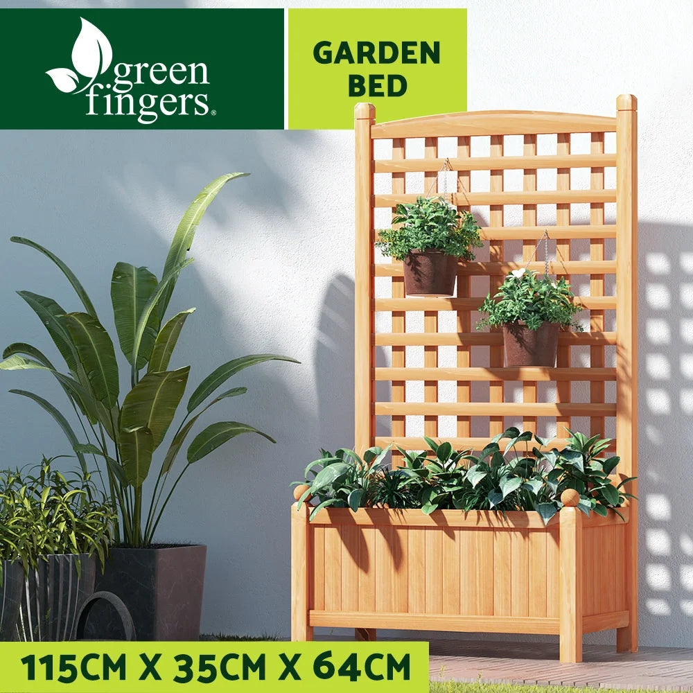 Bed planter box with raised trellis greenfingers vegetables