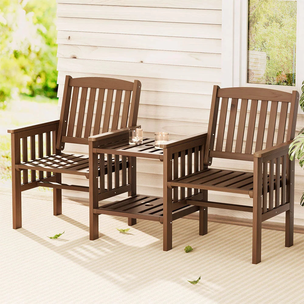Garden Bench Chair Table Loveseat Wooden Outdoor Furniture