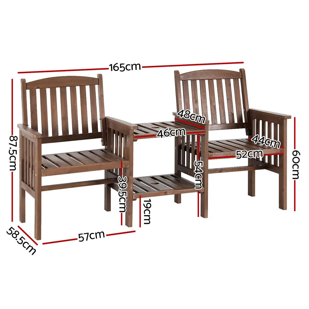 Garden Bench Chair Table Loveseat Wooden Outdoor Furniture