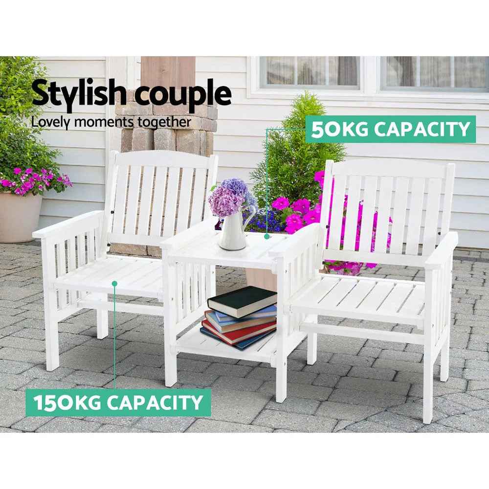 Garden Bench Chair Table Loveseat Wooden Outdoor Furniture