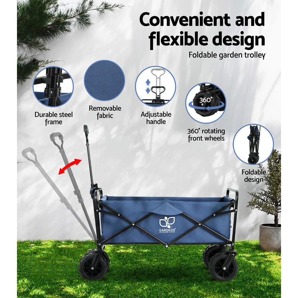 120kg storage trolley with portable shelves and caster wheels