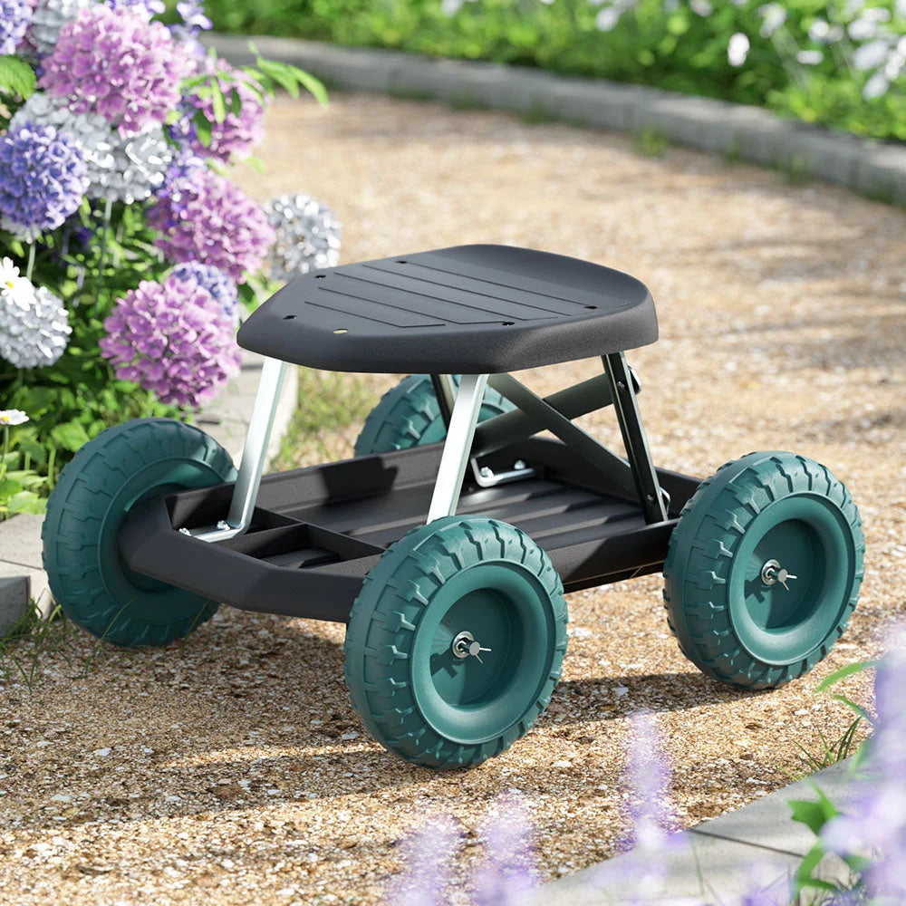 Garden Cart Rolling Stool with Wheels Gardening Helper Seat