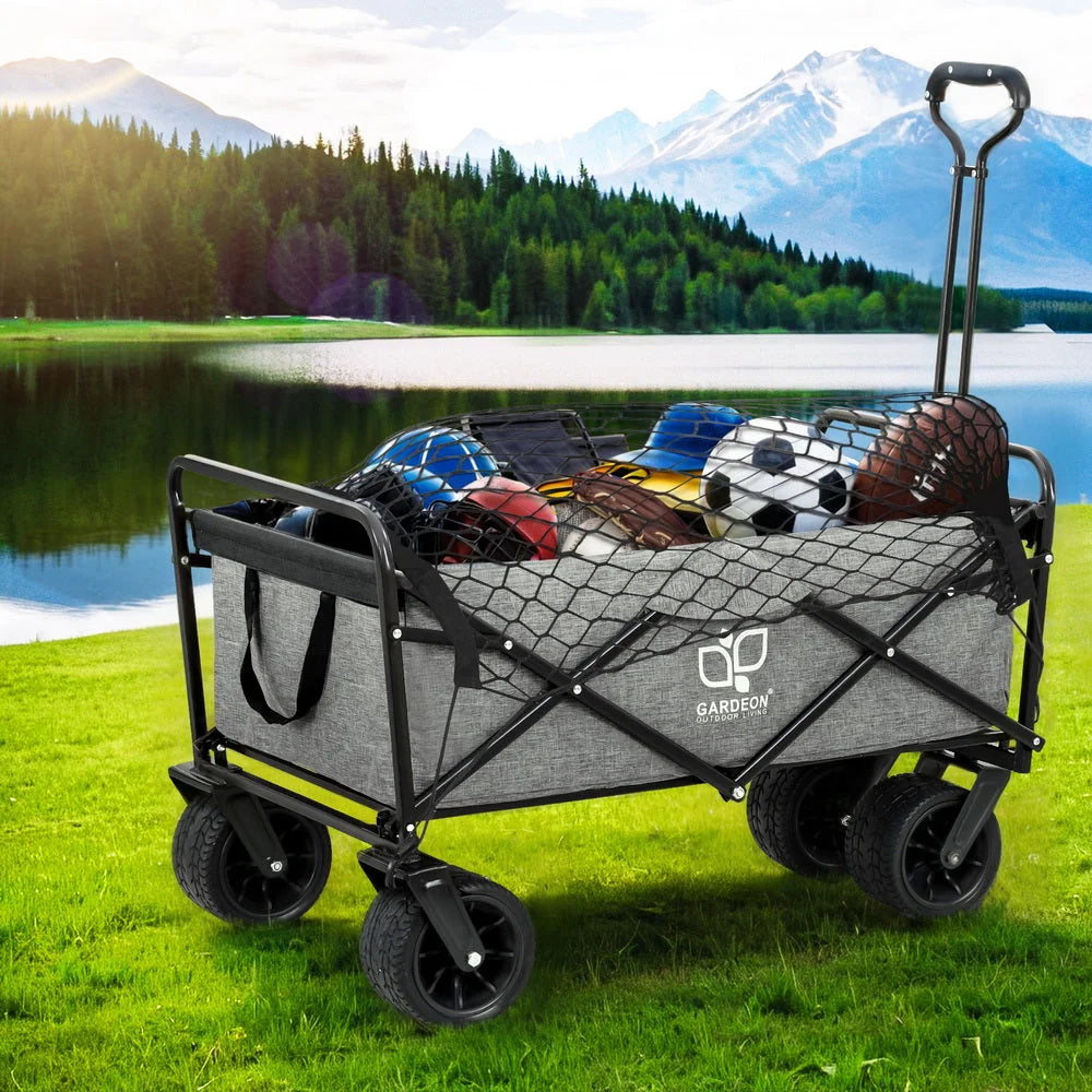 Grey cart with lower support frame and fitted legs