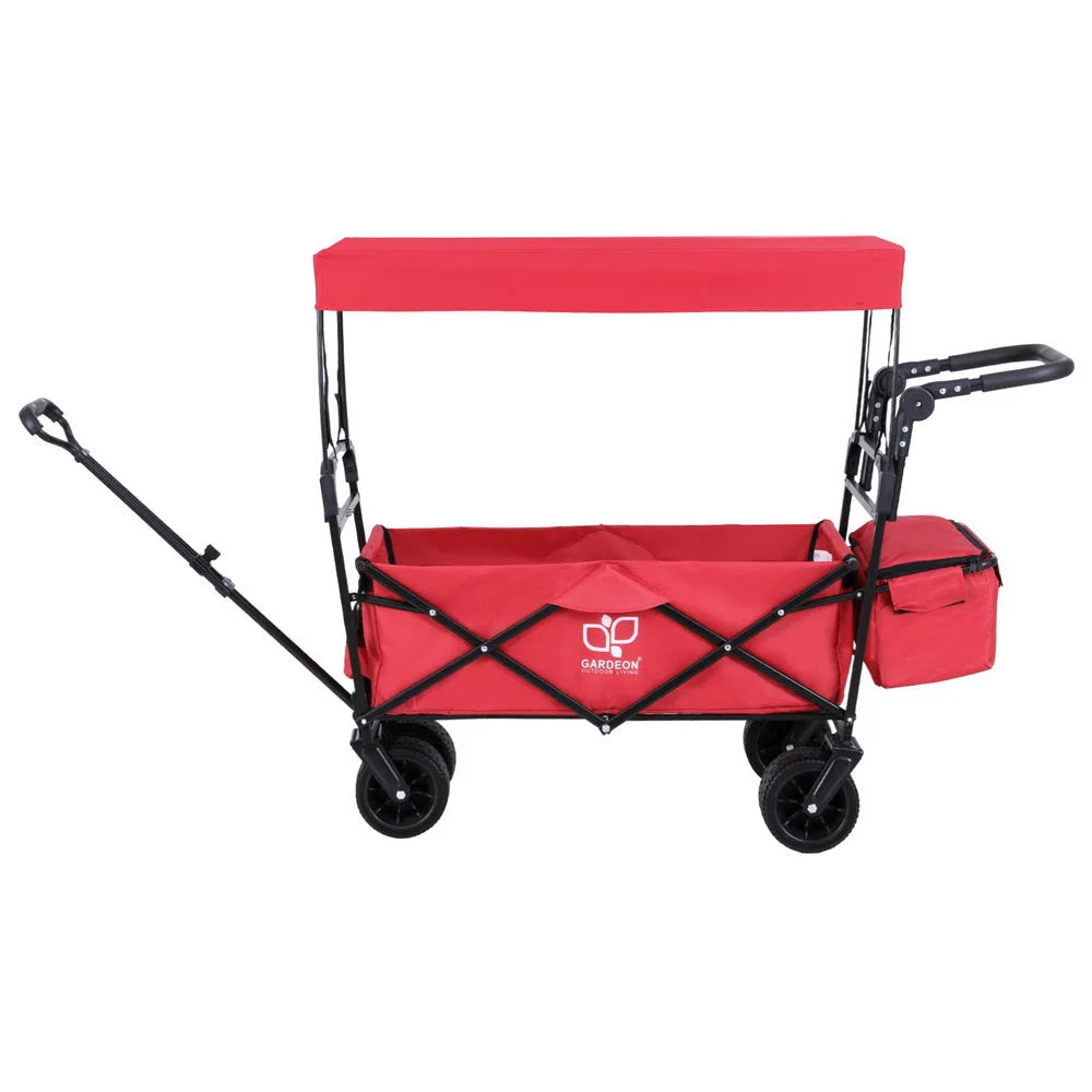 Garden Cart with Removable Canopy - Red - Furniture