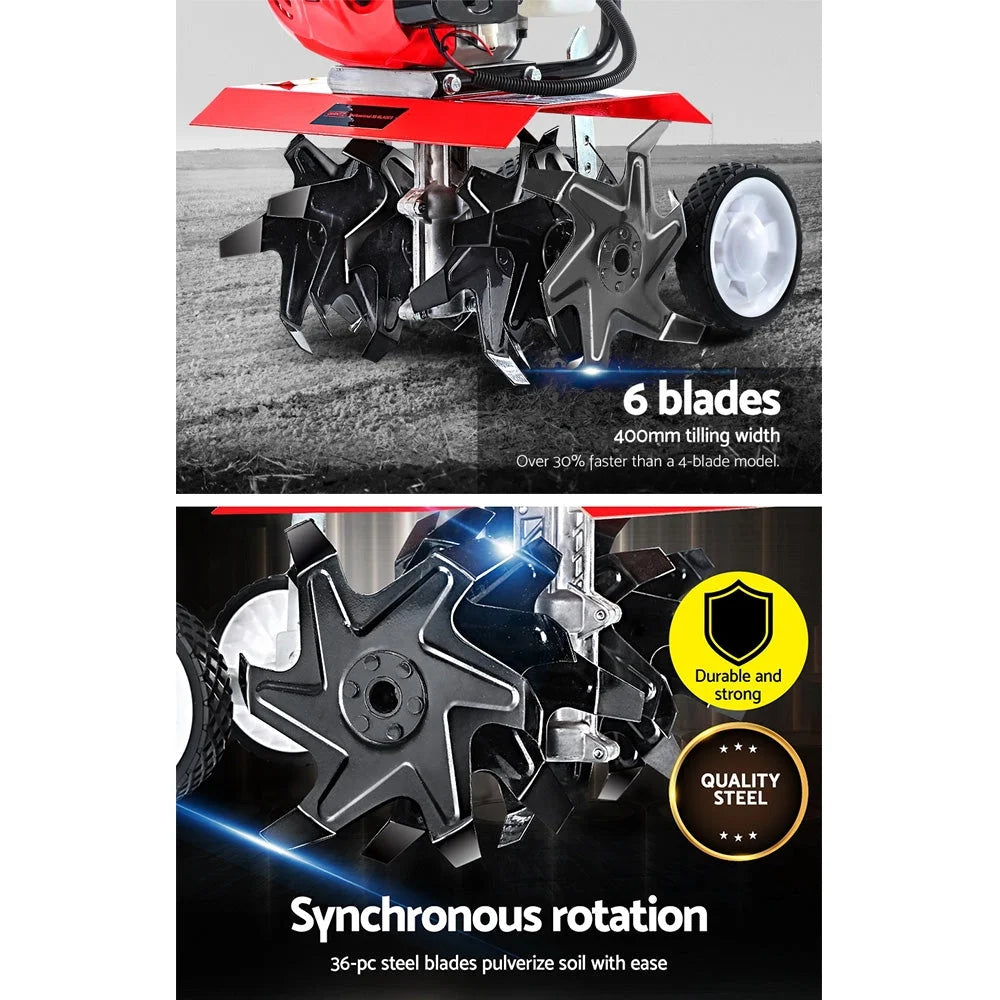 Garden Cultivator Tiller 88CC Petrol Rotary Hoe 36 Tines