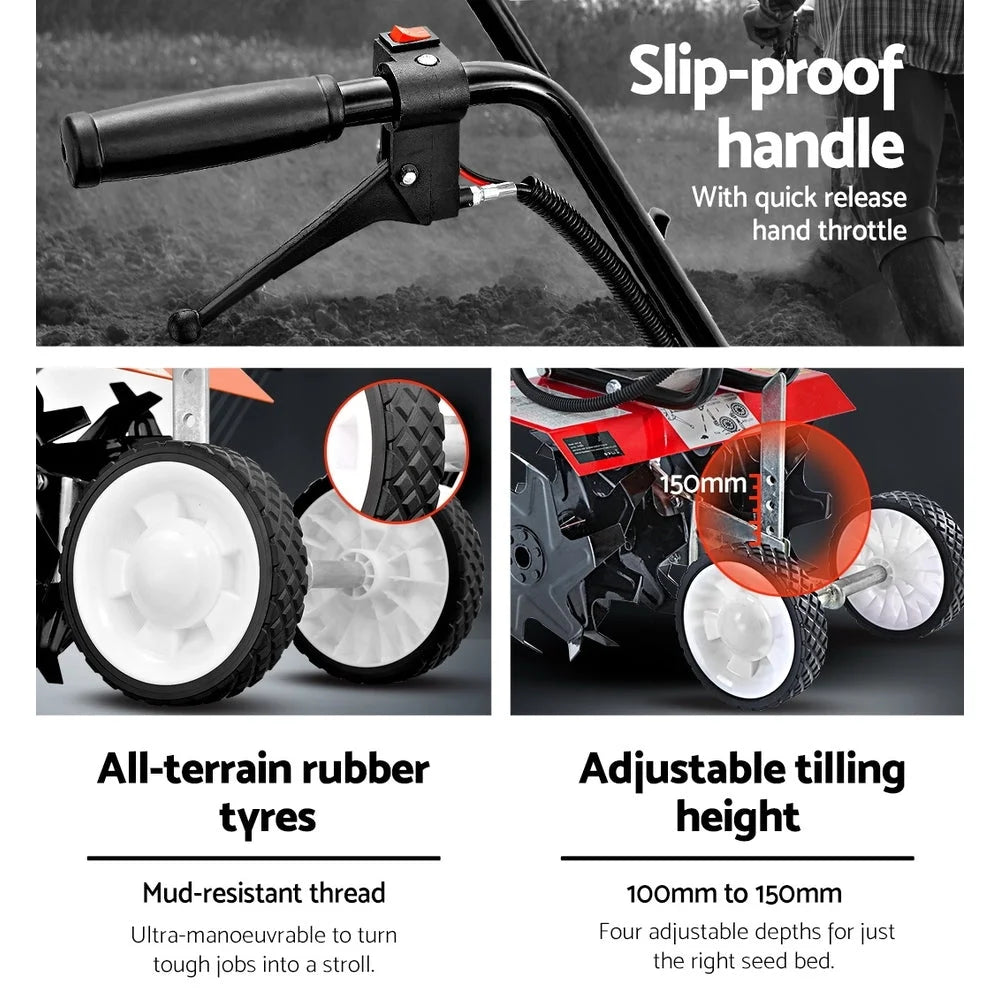 Garden Cultivator Tiller 88CC Petrol Rotary Hoe 36 Tines