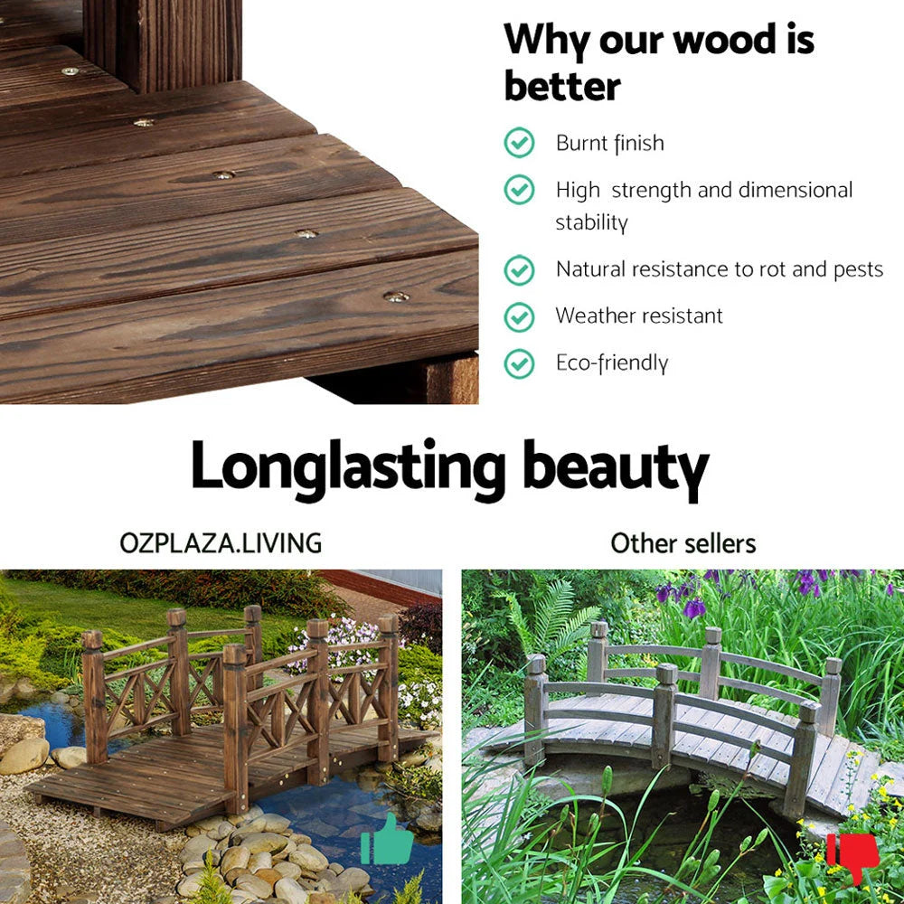 Decor Outdoor Ornament Wooden Bridge 150cm 376
