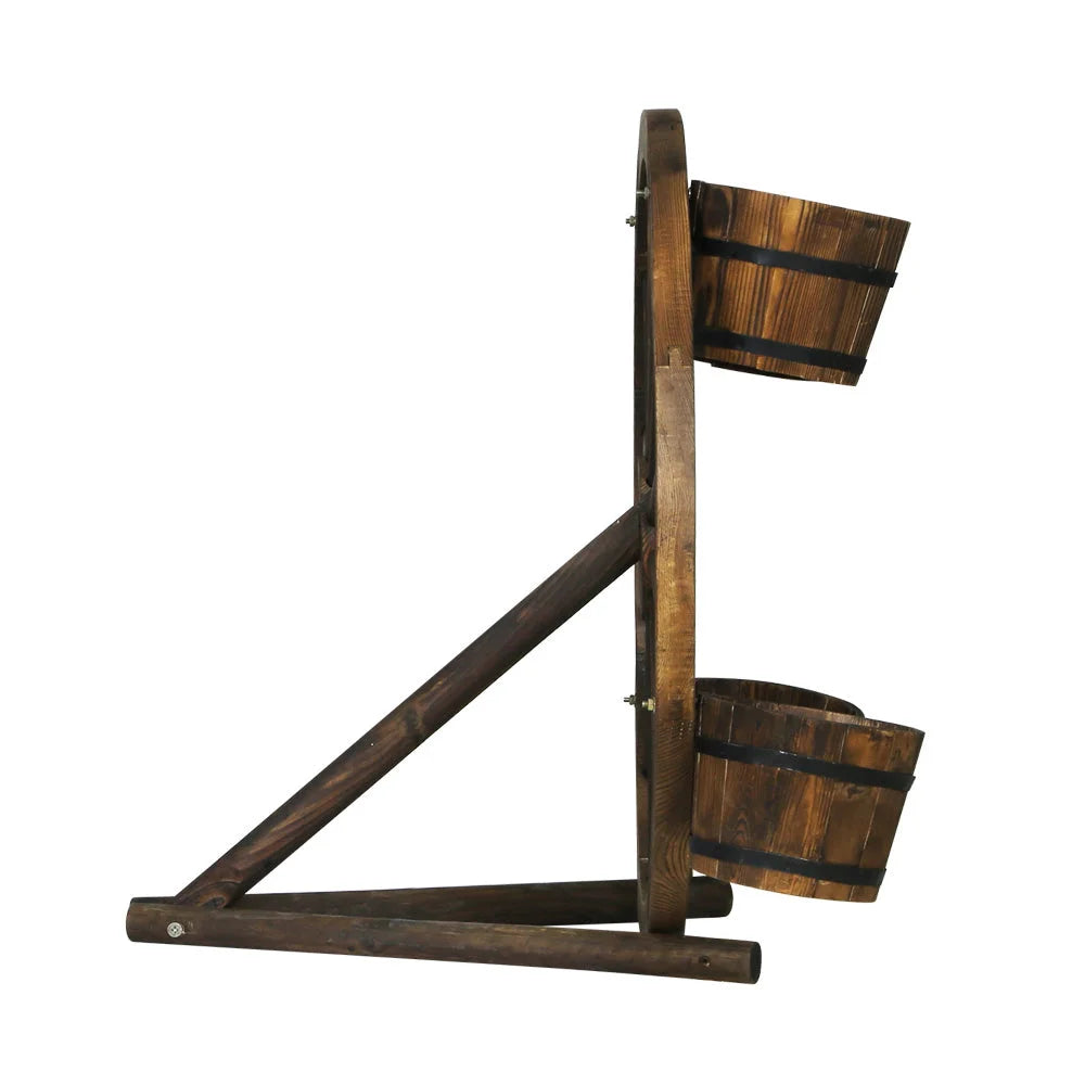 Wooden 80cm plant stand with adjustable supports and fitted brackets