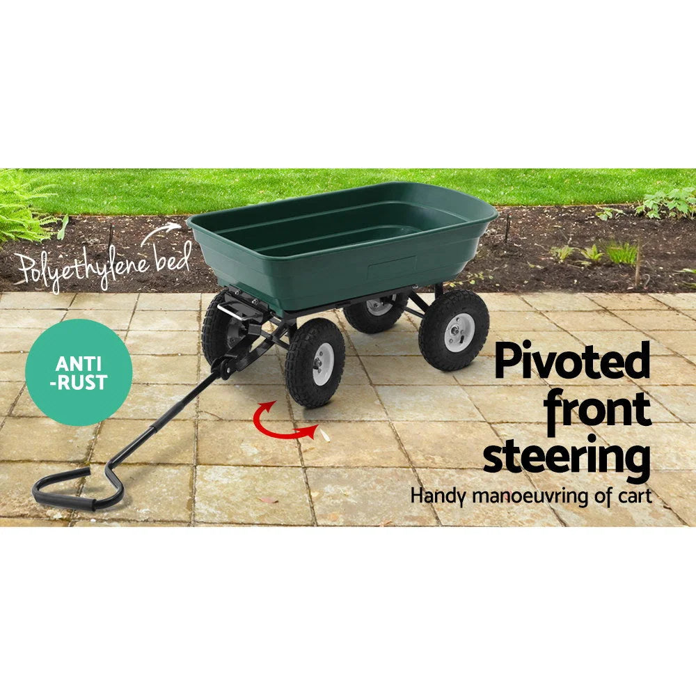 Green 75l storage cart with drawer storage and towel rail