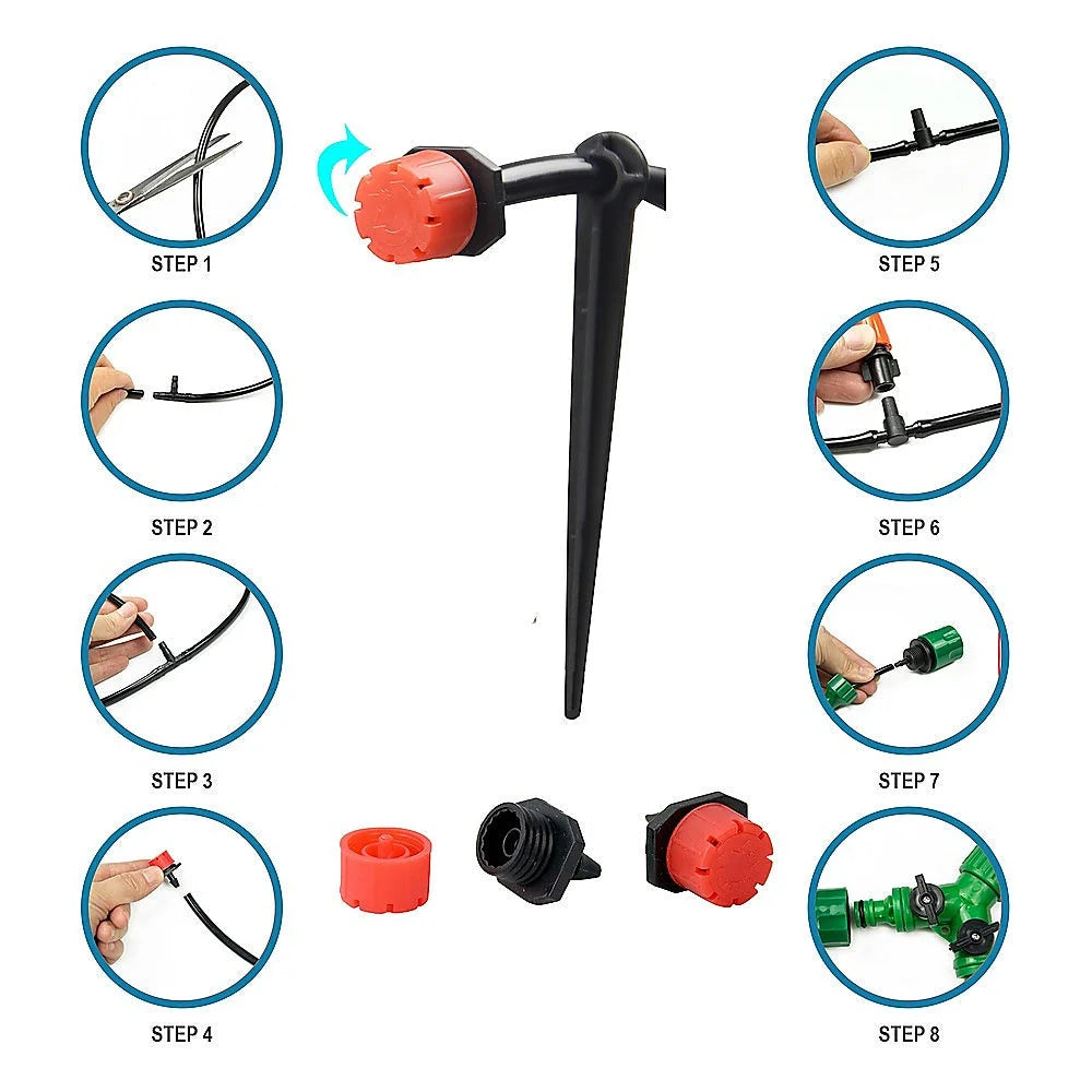Garden Irrigation System 50M Hose Plant Watering DIY Micro