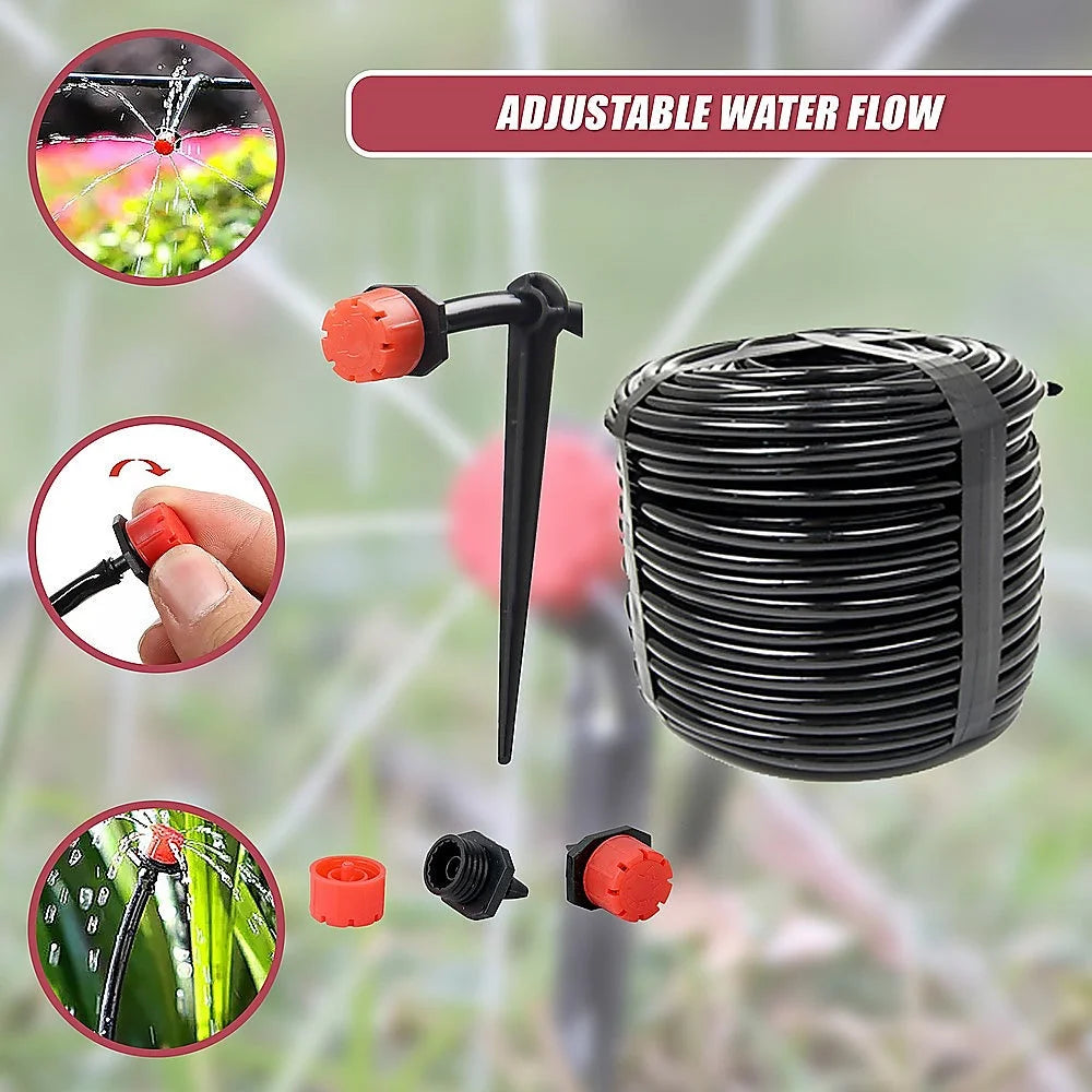 Garden Irrigation System 50M Hose Plant Watering DIY Micro