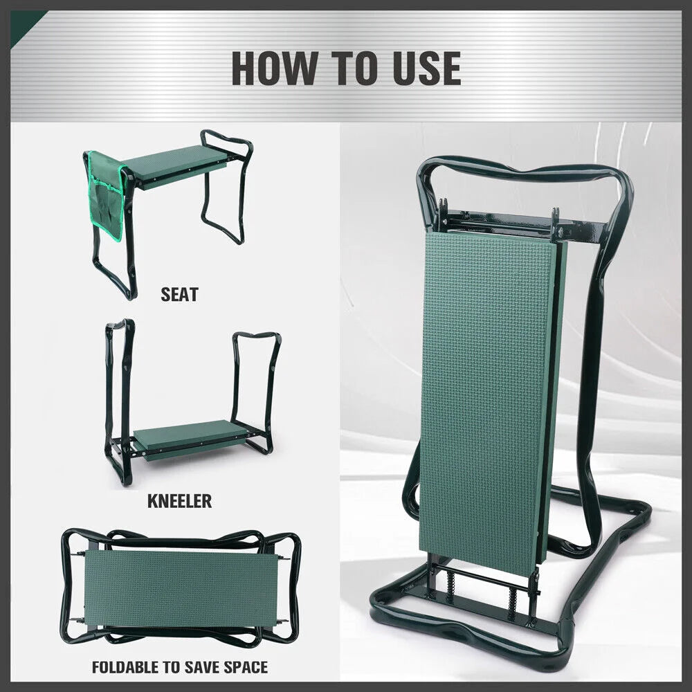 Garden Kneeler Bench HORUSDY Foldable Stool Knee Pad Seat