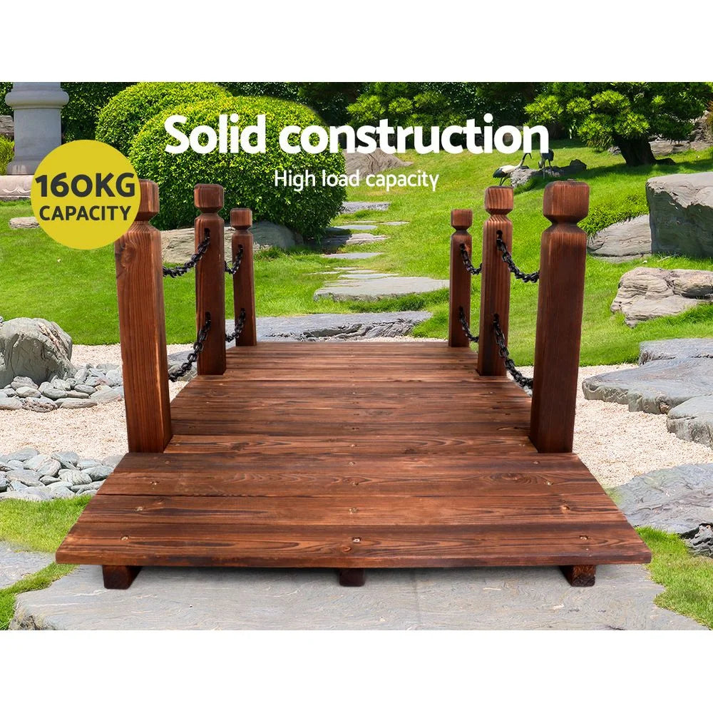 Rustic Chain Bridge Wooden Decoration Decor Landscape 160cm Length
