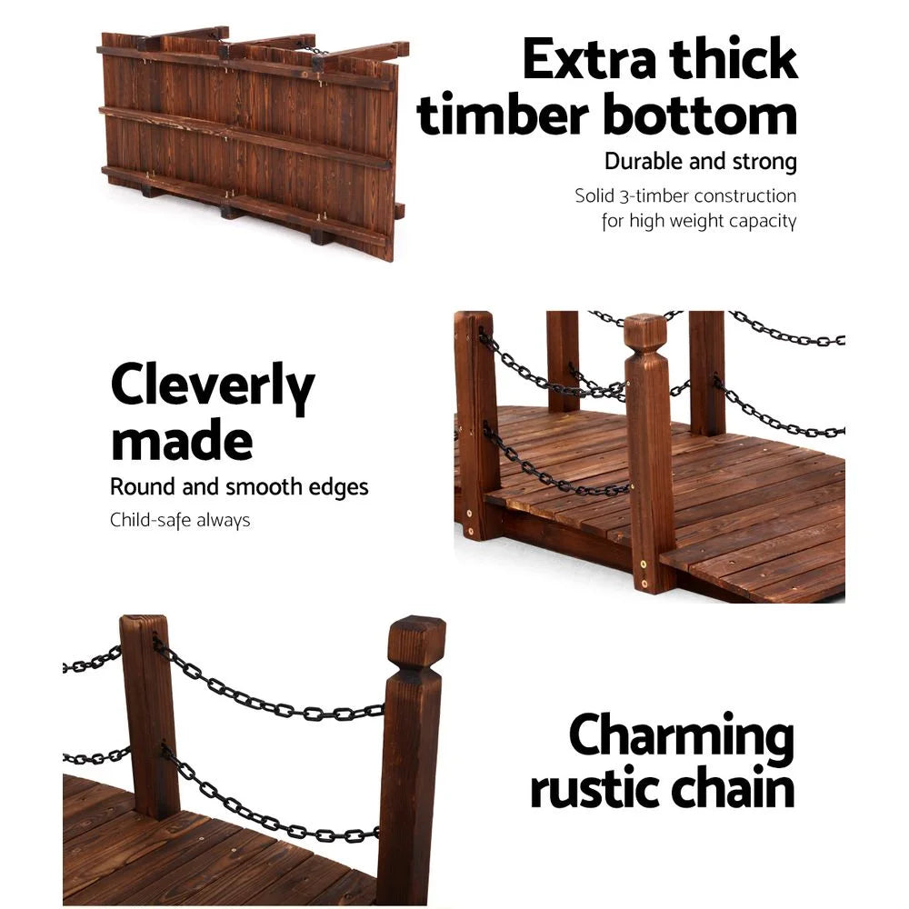 Rustic chain bridge with decoration decor landscape length rail