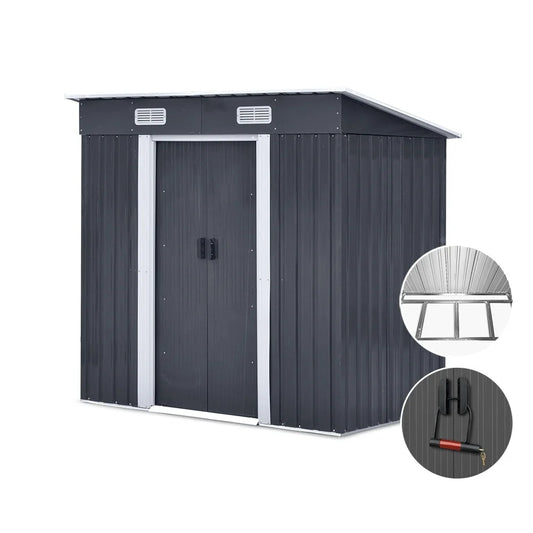 Garden Shed 1.94x1.21m with Base Outdoor Storage Workshop