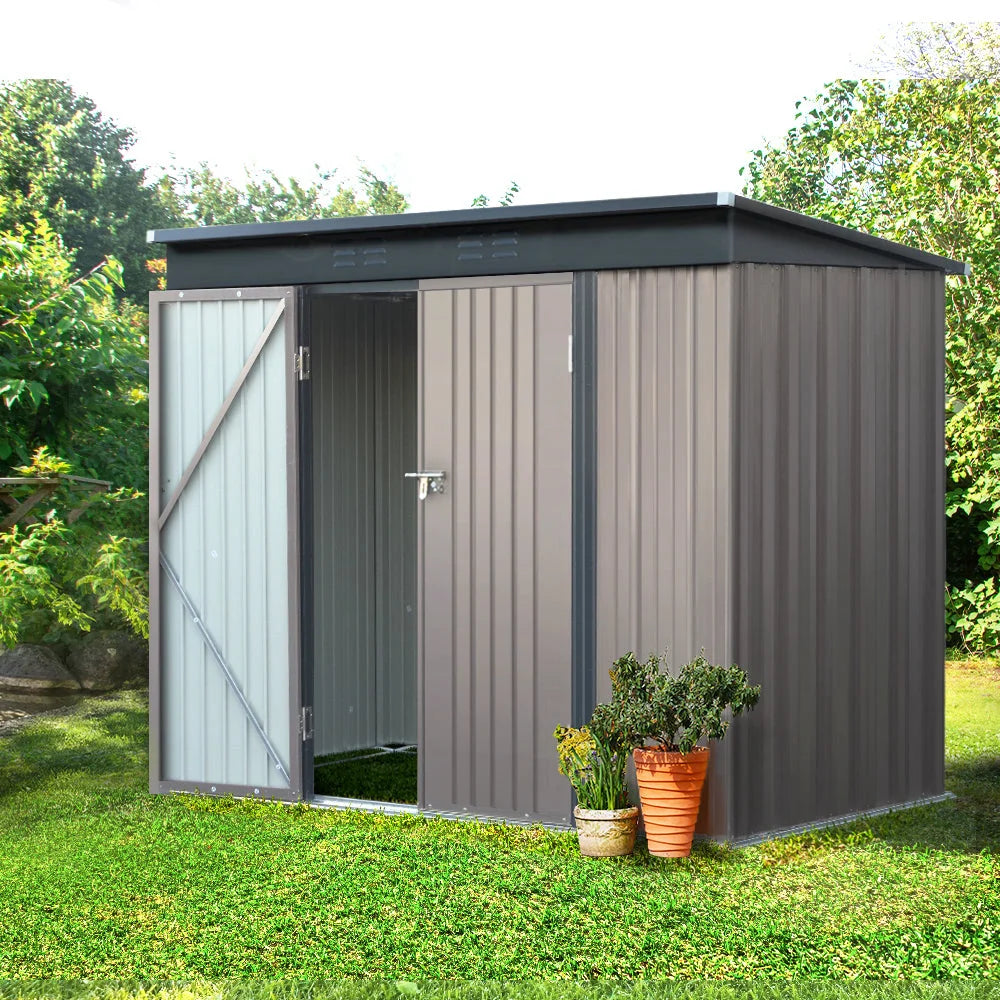 Garden Shed 2.31x1.31M Outdoor Storage Tool Metal Workshop