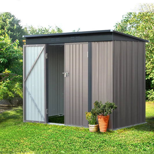 Garden Shed 2.31x1.31M Outdoor Storage Tool Metal Workshop