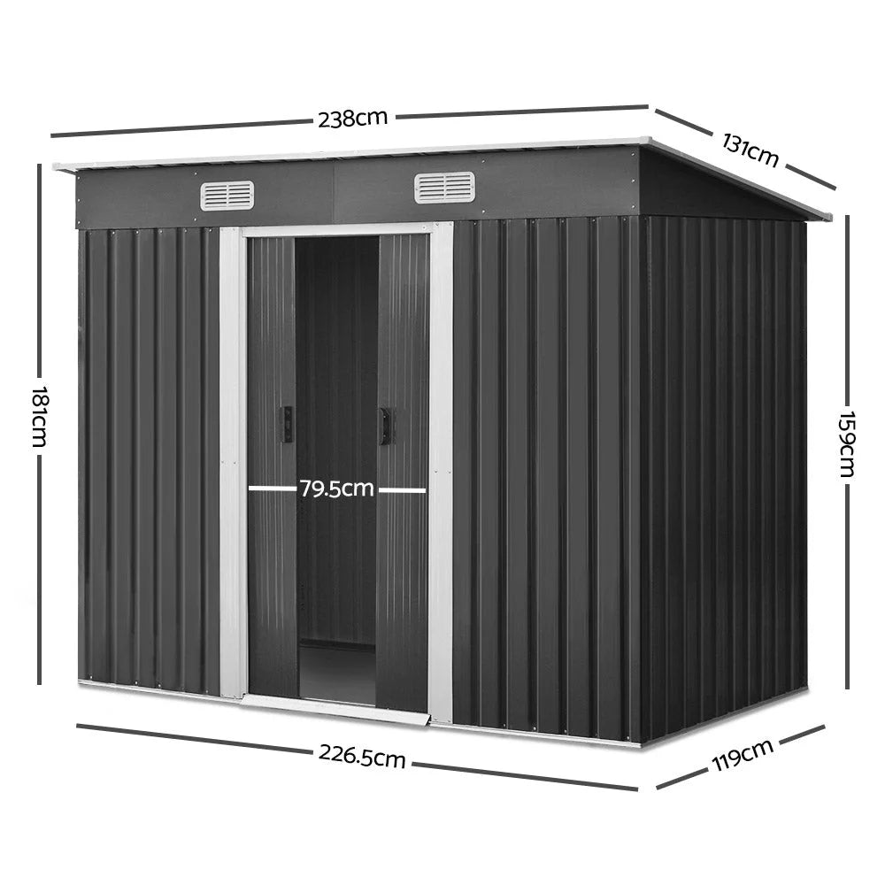 Garden Shed 2.38x1.31m Outdoor Storage Workshop - Giantz