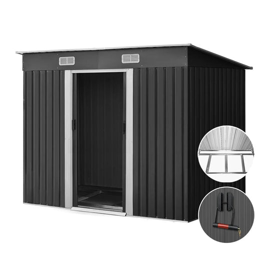 Garden Shed 2.38x1.31m with Base Outdoor Storage Workshop