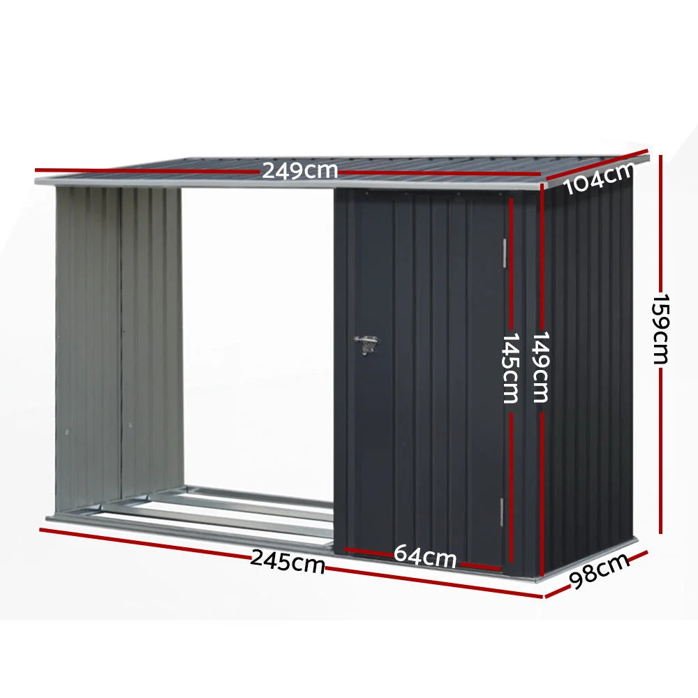 Garden Shed 2.49x1.04M Outdoor Tool Storage Workshop House