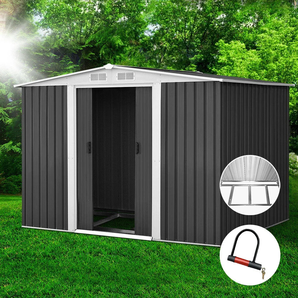 Garden Shed 2.57x2.05m with Base Outdoor Storage Workshop