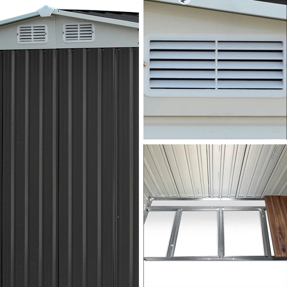 Garden Shed 2.57x2.05m with Base Outdoor Storage Workshop