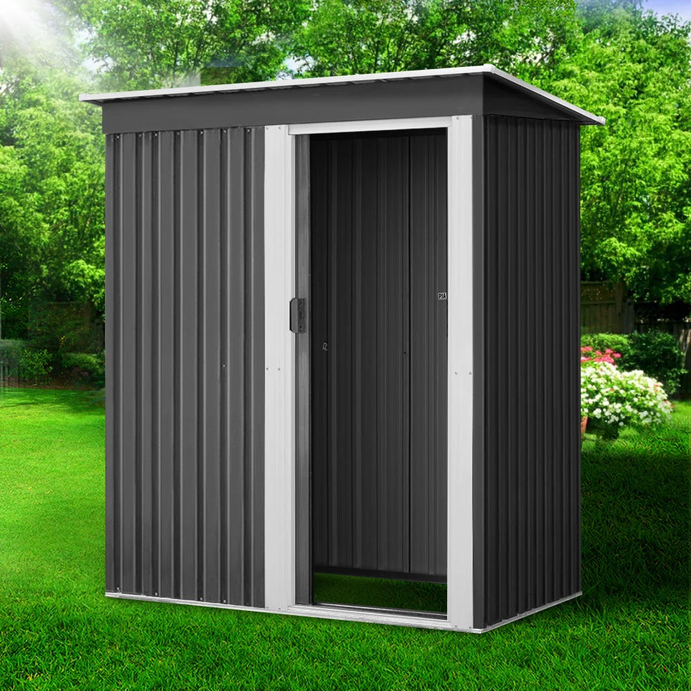 Metal 64x0 89m shed outdoor storage with sheds tool workshop giantz