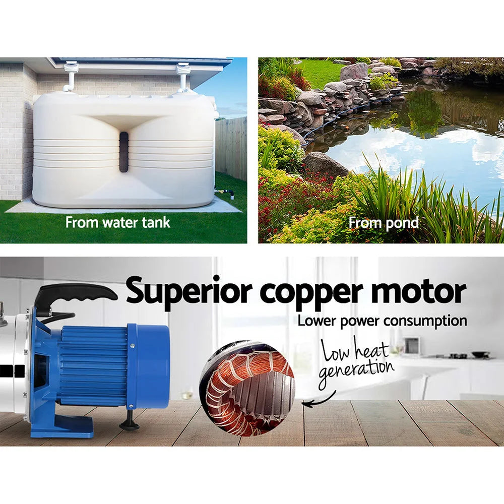 Garden Water Jet Pump High Pressure 1100W Tank Rain Farm