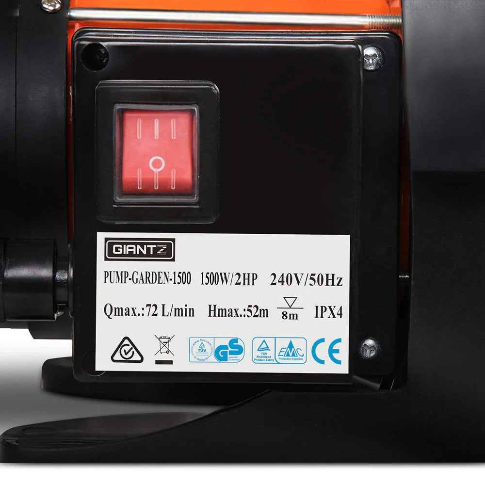 Garden Water Jet Pump High Pressure 1500W Tank Rain Farm