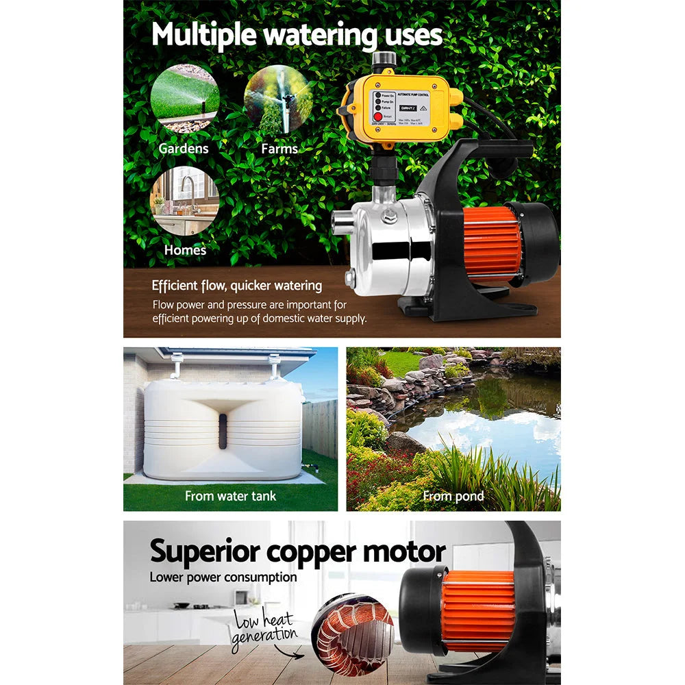 Garden Water Pump 800W High Pressure with Auto Controller