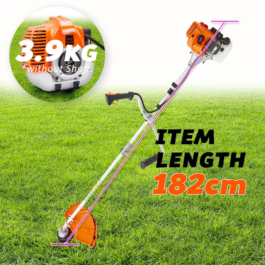 Whipper snipper brush with caster wheels and side handle rail
