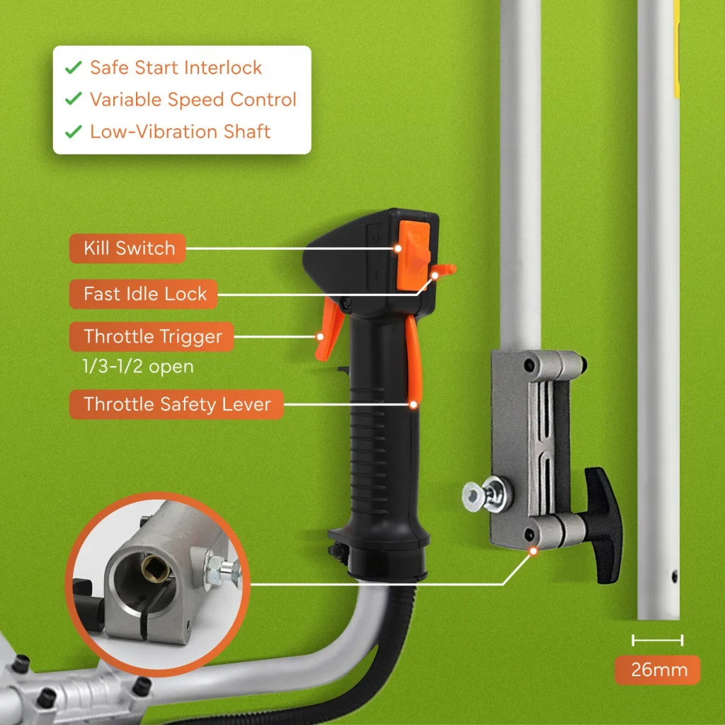 Garden Whipper Snipper Brush Cutter 43cc with 1 Blade