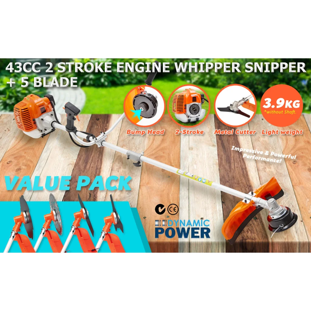 Whipper Snipper Brush Cutter 43cc with 4 Blades dynamic
