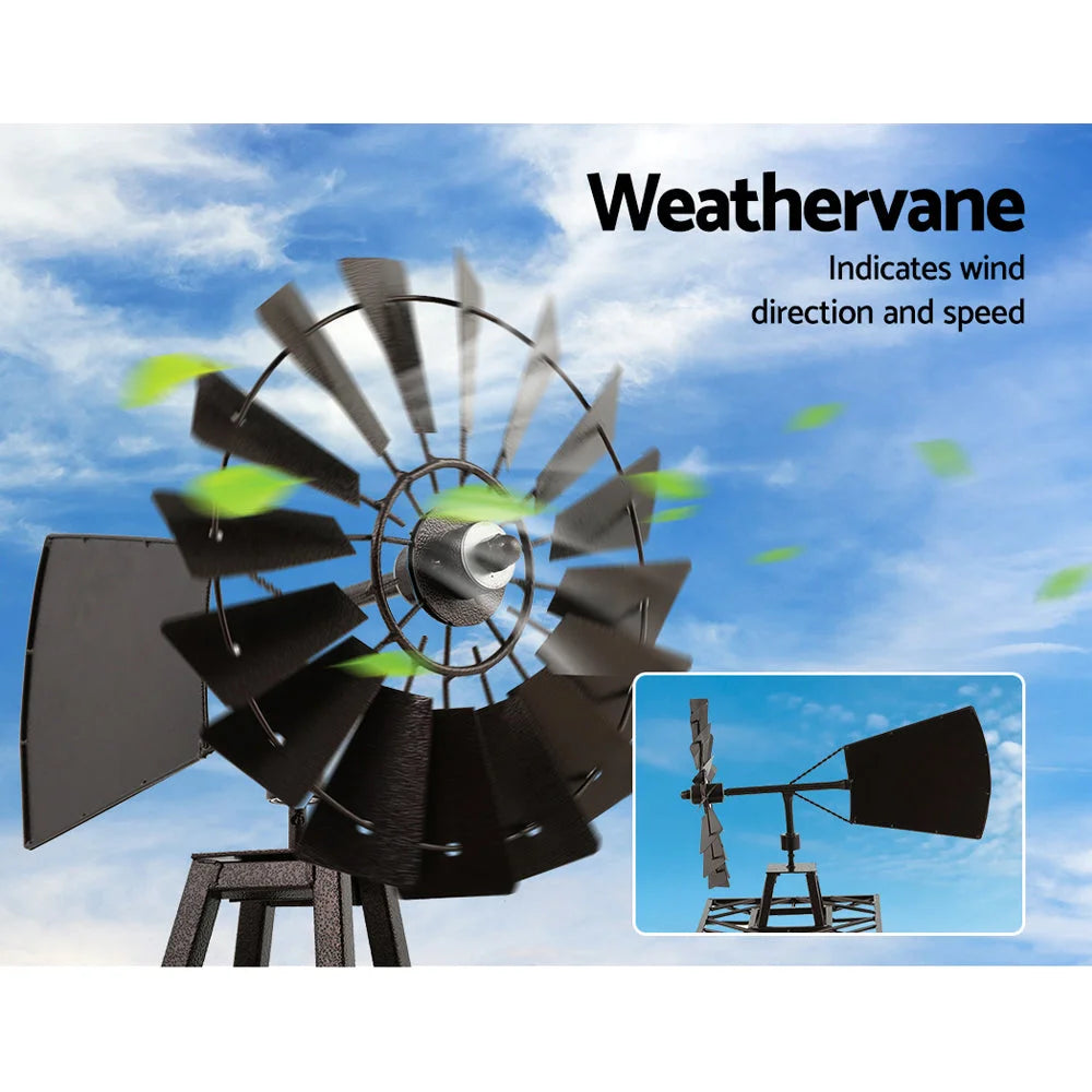 Garden Windmill 120cm Metal Ornaments Outdoor Decor