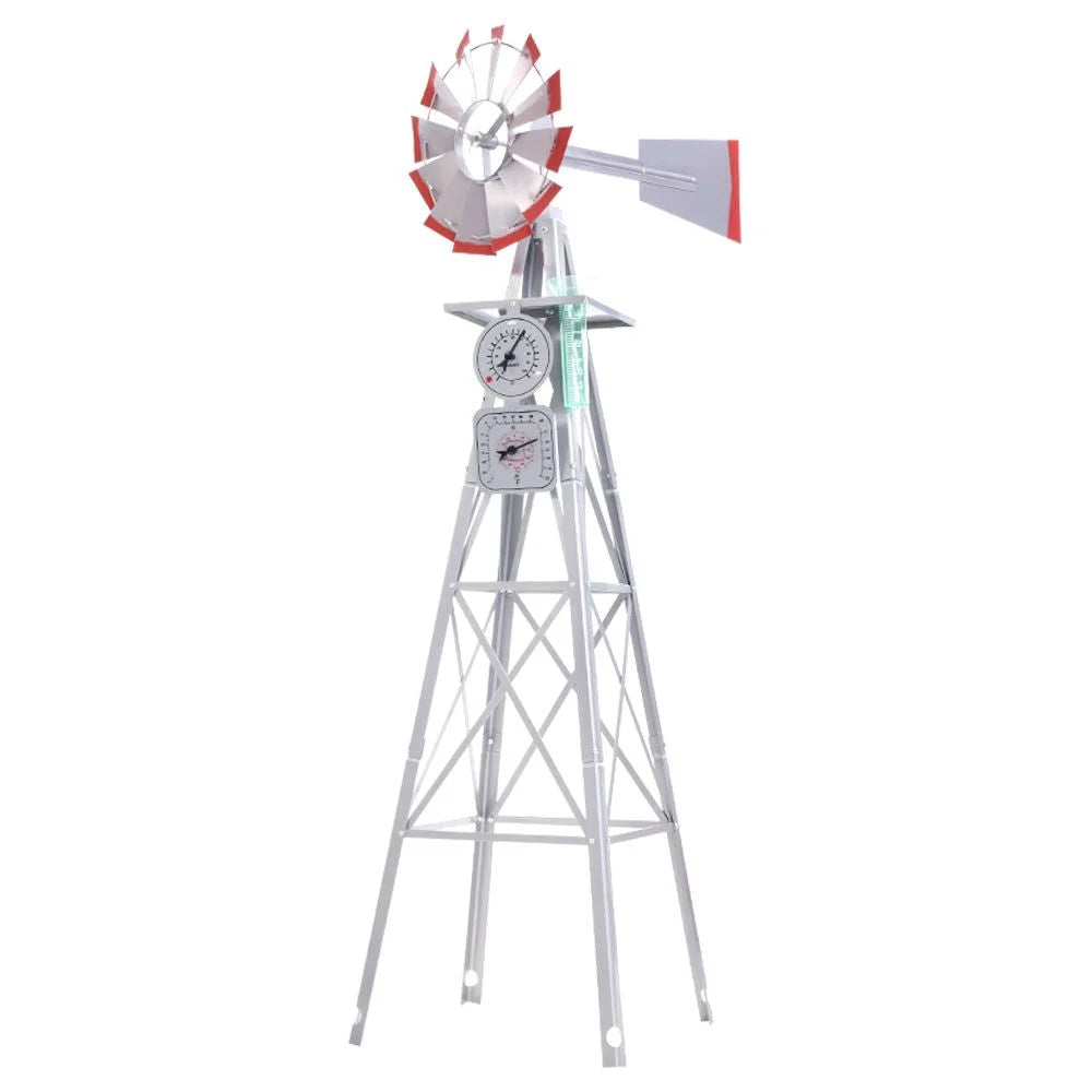 Garden Windmill 6FT 186cm Metal Ornaments Outdoor Decor