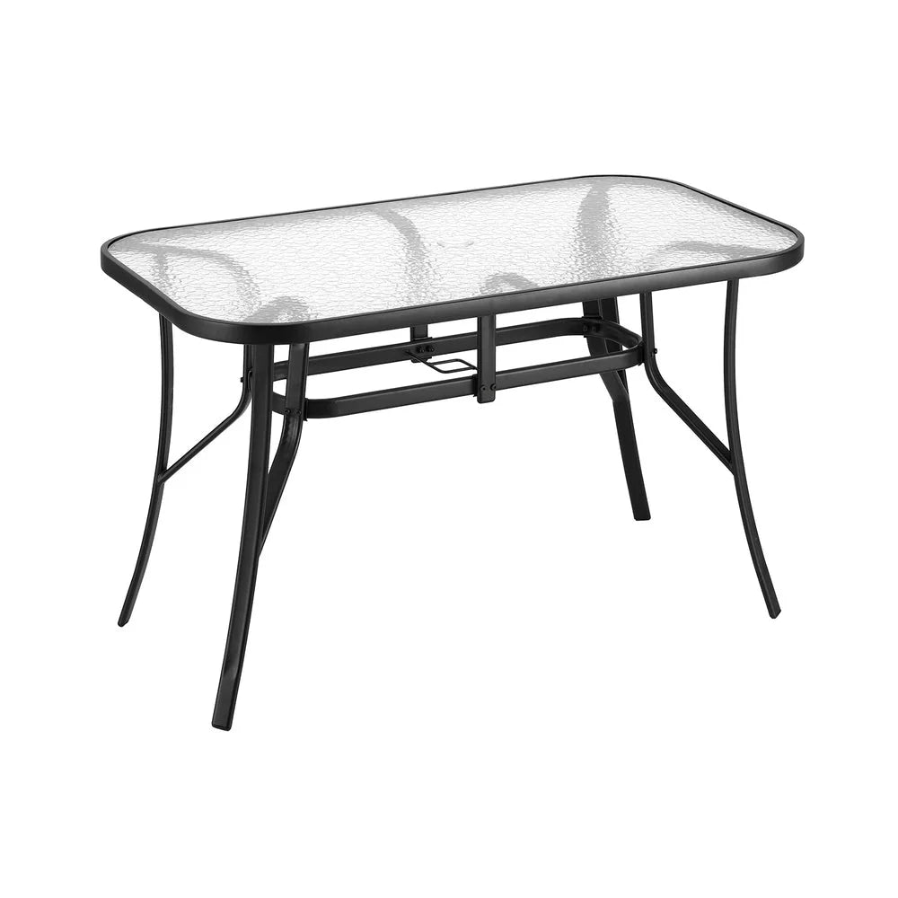 Dining table with outdoor parasol hole desk