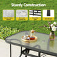 Black steel 120cm dining table for household use