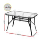 Black steel 120cm dining table for dining room meals